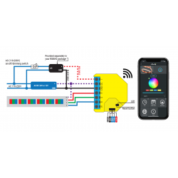Shelly rgbw2 color dimmer wifi 12 24vdc 6